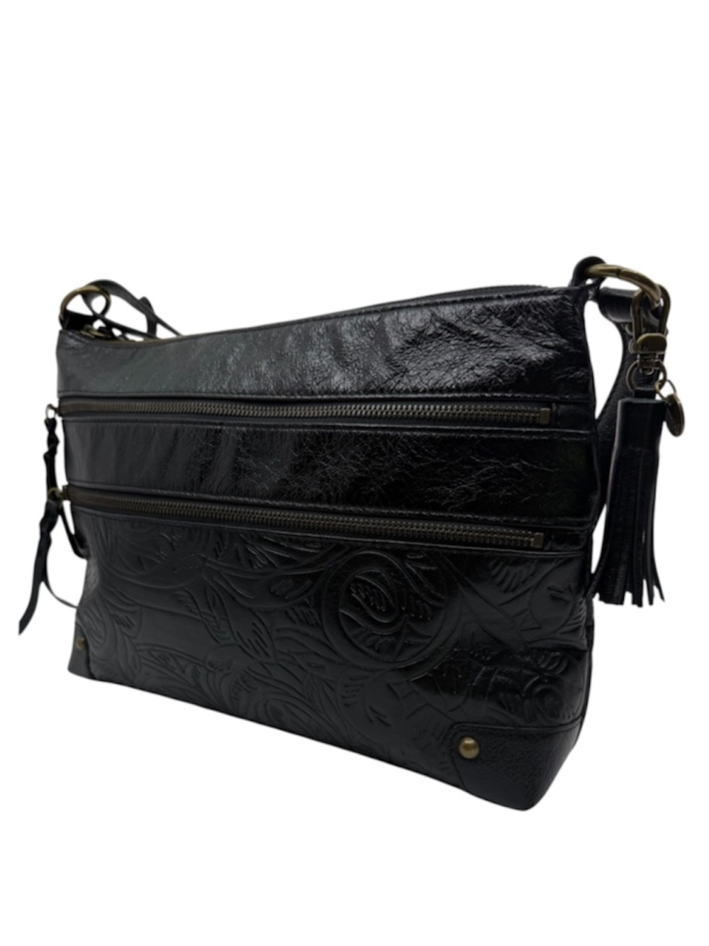 The Sak Collective Lance Crossbody Leather Bag Black